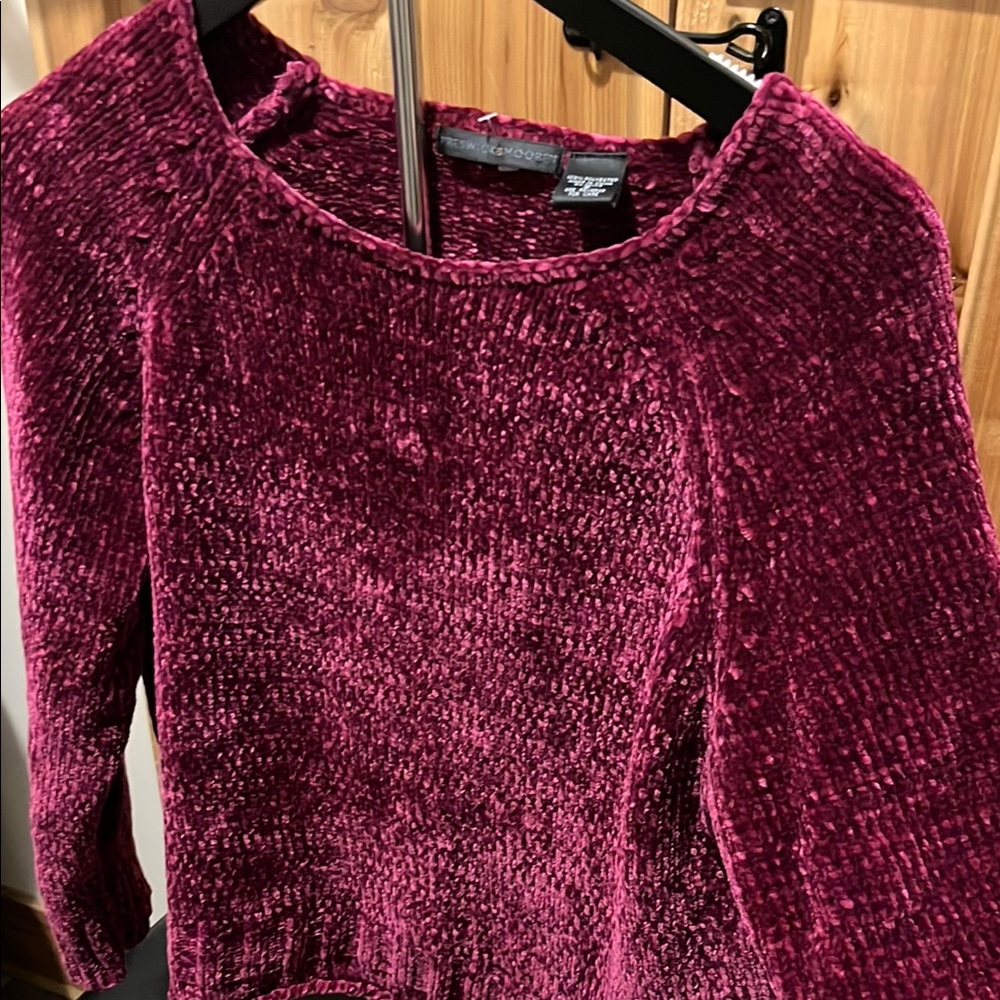 Preswick & Moore Deep Burgundy Crew Neck Sweater - Picture 5 of 8